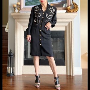 Vintage LILIE RUBIN black long sleeve  dress in size 6